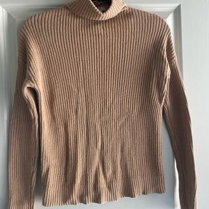 BP Ribbed Cowl Neck Sweater in Tan